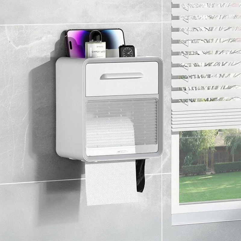 免打孔卫生间纸巾盒壁挂防水简约厕纸卷纸盒卫生纸抽纸卷纸置物架