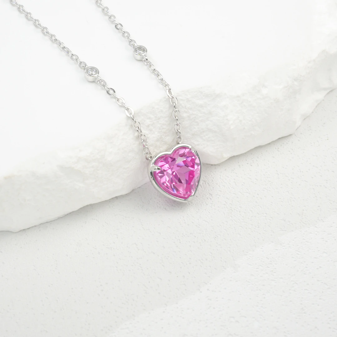 坠链均925银  S925银项链 培育宝石坠链均925银(默认不发证书)