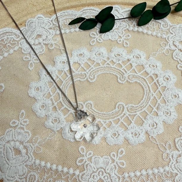 链子925银玻璃 【六六中古】孤品简约项链th5604