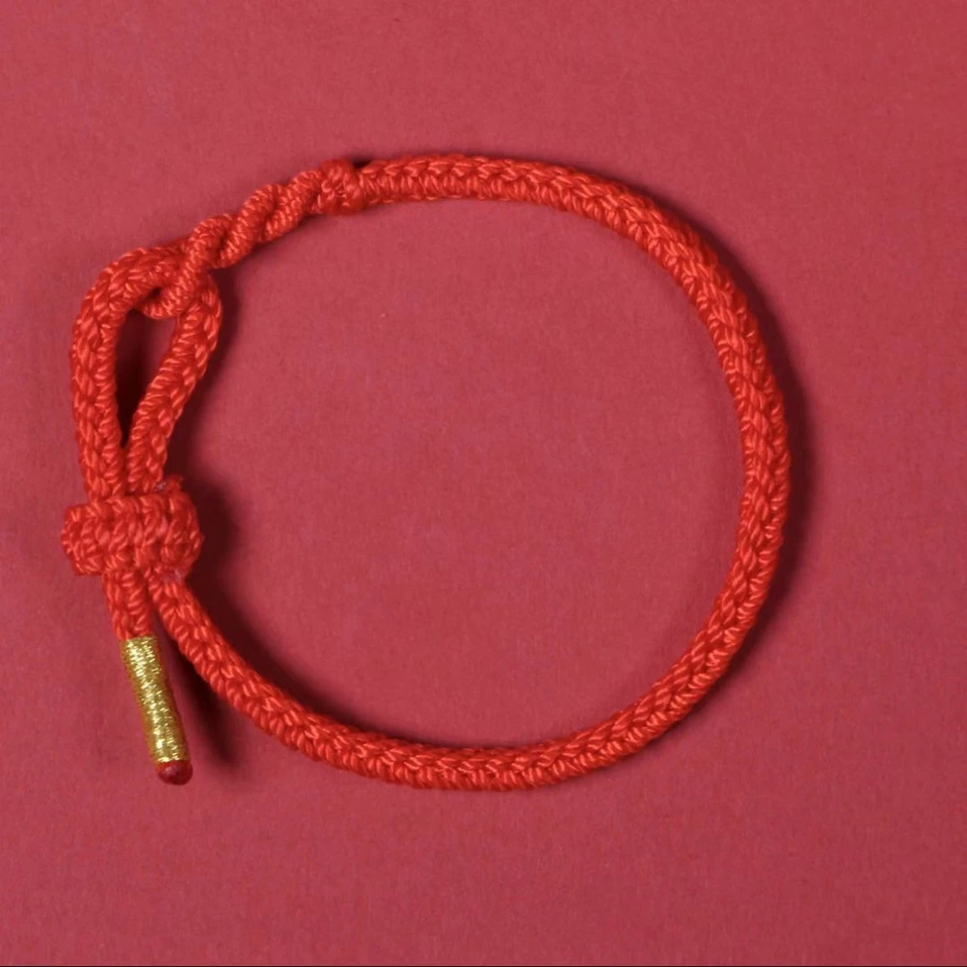 非金属布艺手链 马年十二生肖宝宝红绳手链儿童手工编织绳编素款