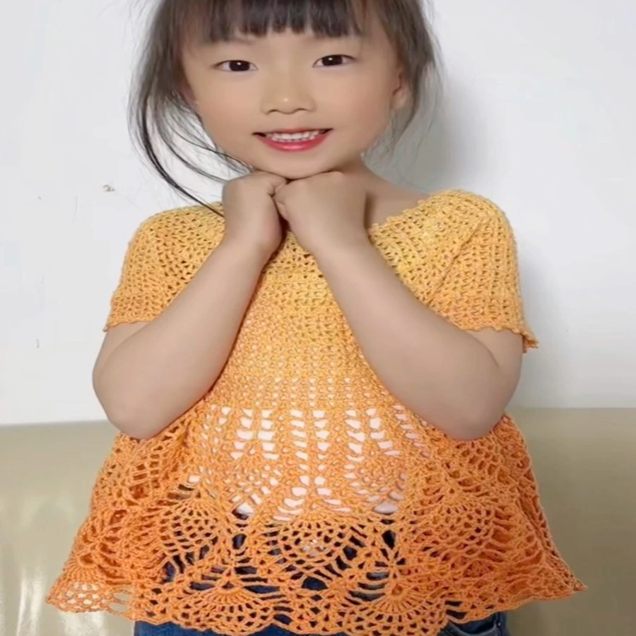 小静玉叶钩针套头衫全集