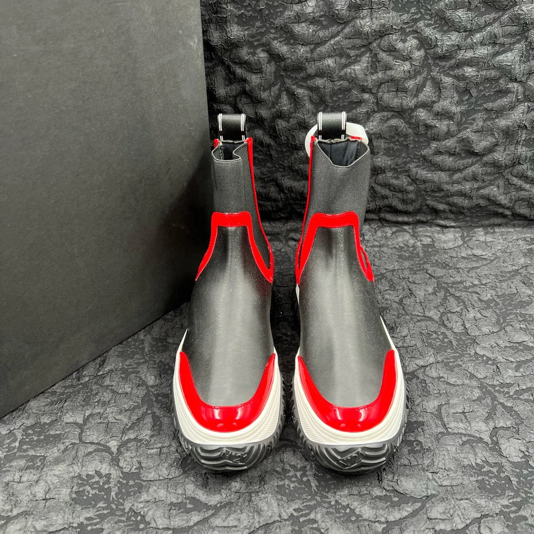 99新  N°21 黑红中帮针织拼接运动鞋 36码/99新/原盒防尘袋