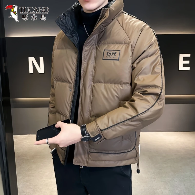 啄木鸟冬季休闲百搭短款棉衣2025年新款男士立领加厚保暖棉服外套