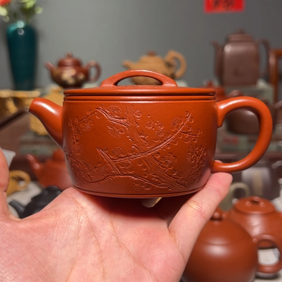 茶壶紫砂全手工小煤窑朱泥大口汉瓦170cc