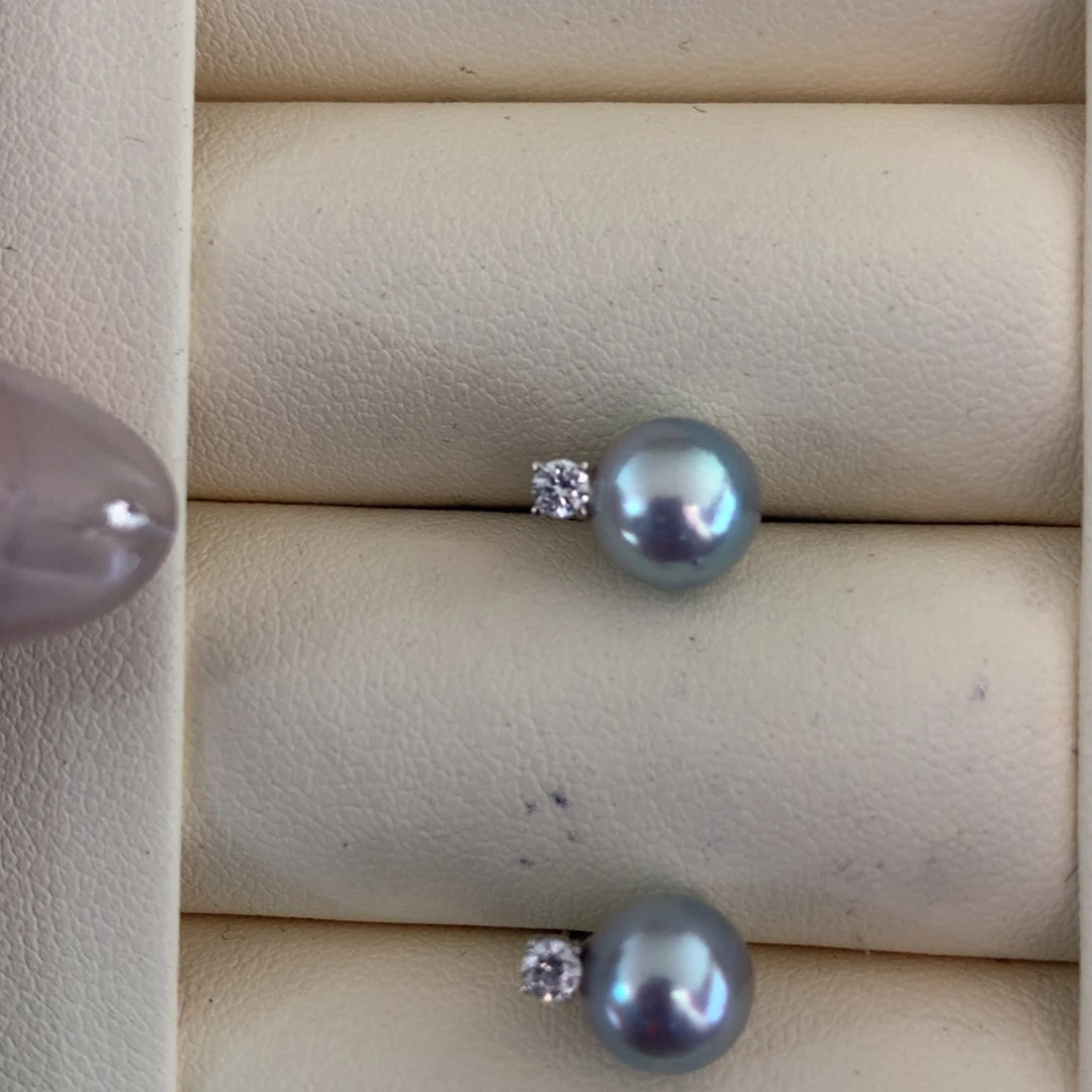 18K金镶嵌耳饰海水珍珠
