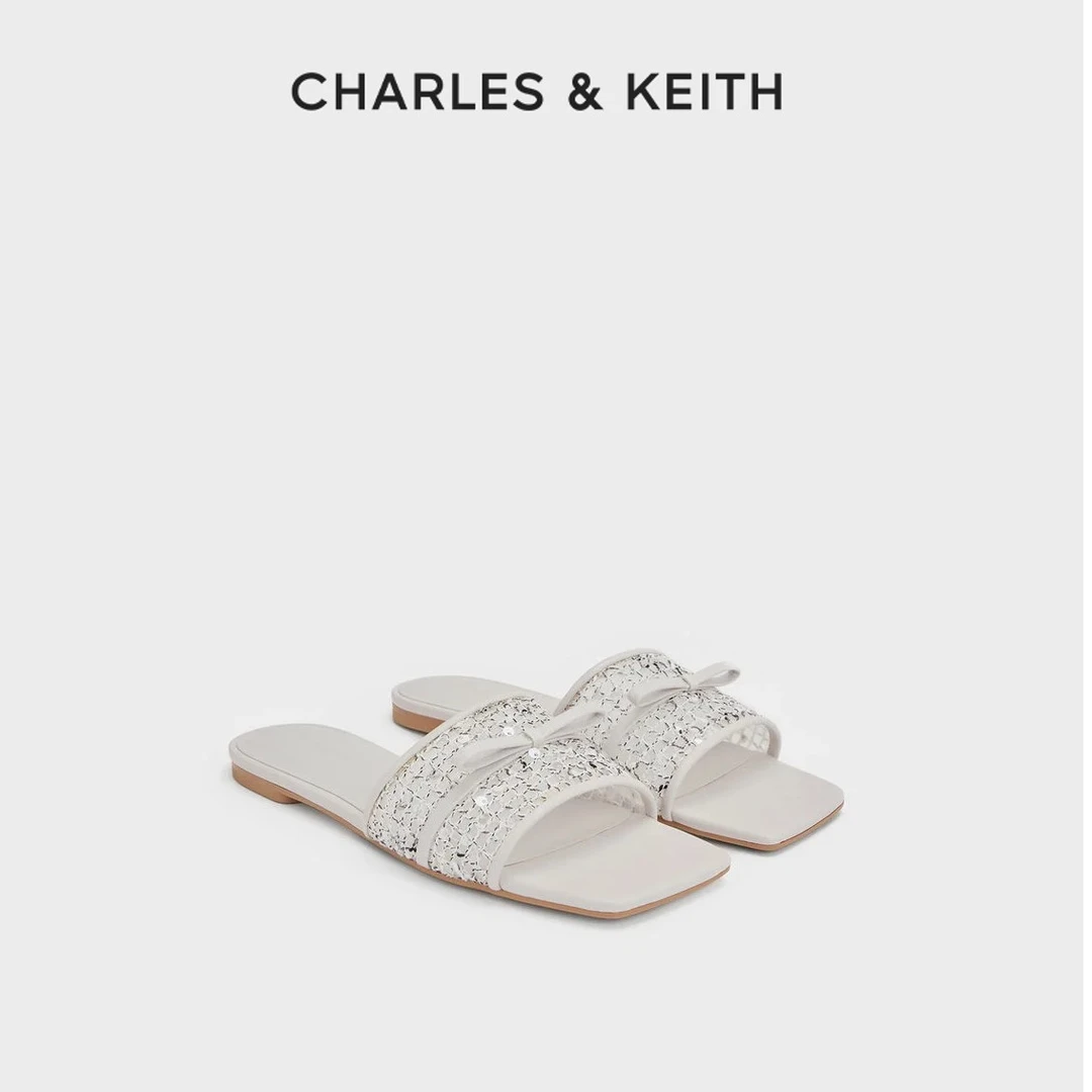 CHARLES & KEITH25夏新品商场同款芭蕾平底拖鞋 CK1-70381117-2