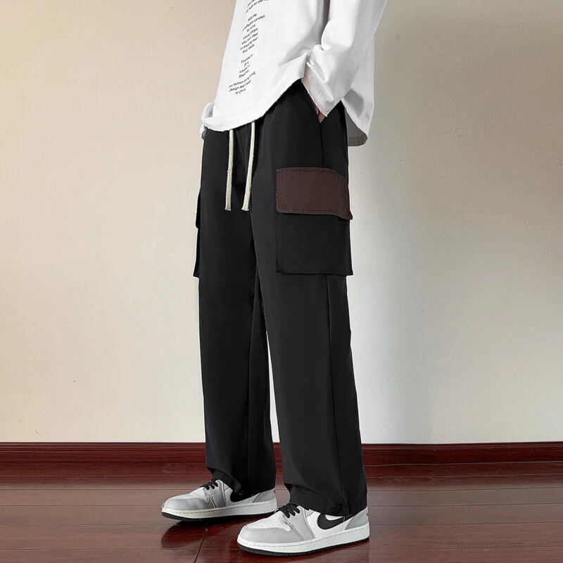 隐匿者2025春季新款男士休闲裤港风潮流高街百搭显瘦男士直筒长裤