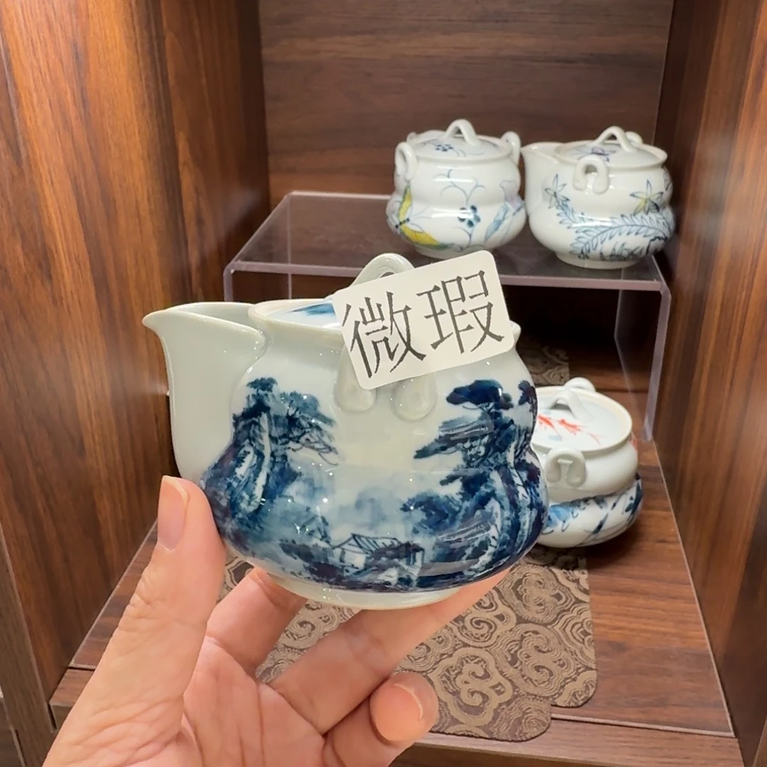 釉下手绘茶具微瑕