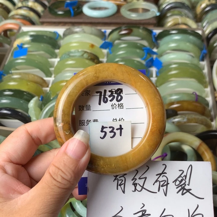 未镶嵌蛇纹石玉手镯7638