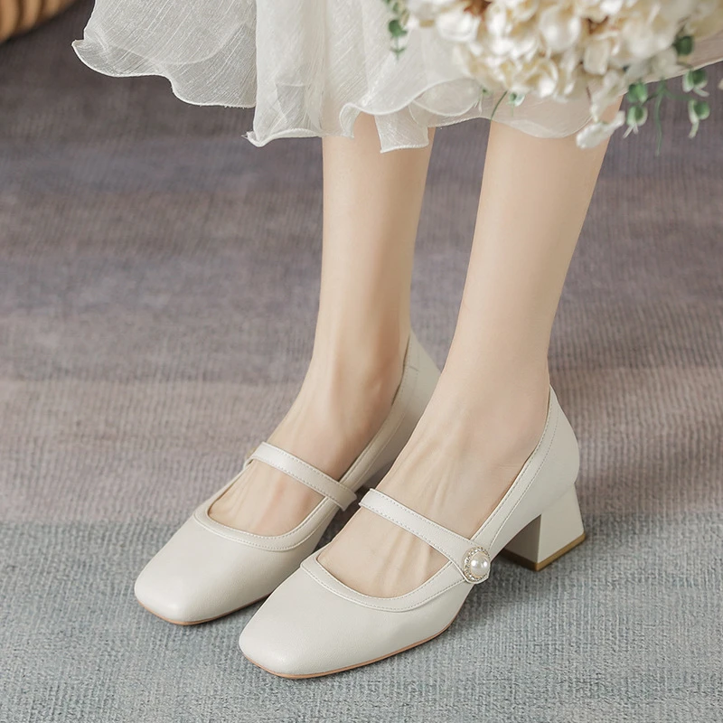 【明星同款】单鞋女2025春款中跟法式玛丽珍鞋方百搭晚晚风温柔鞋漂