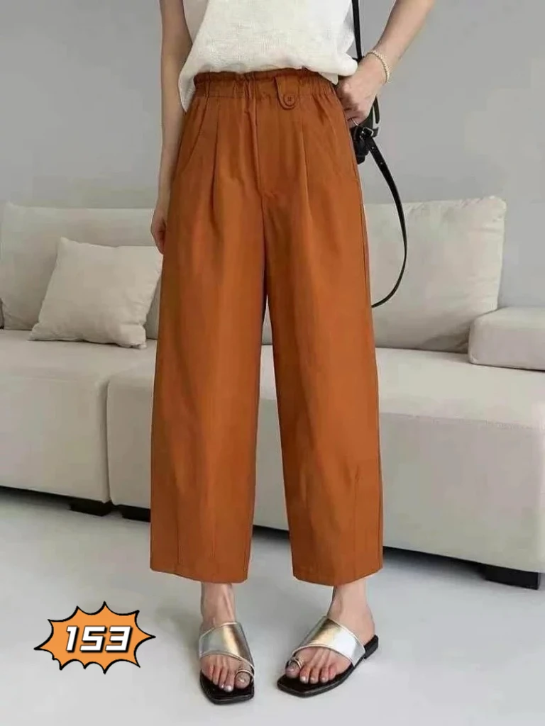 【于姐】153松紧腰花苞裤显瘦九分裤（裤长90左右）