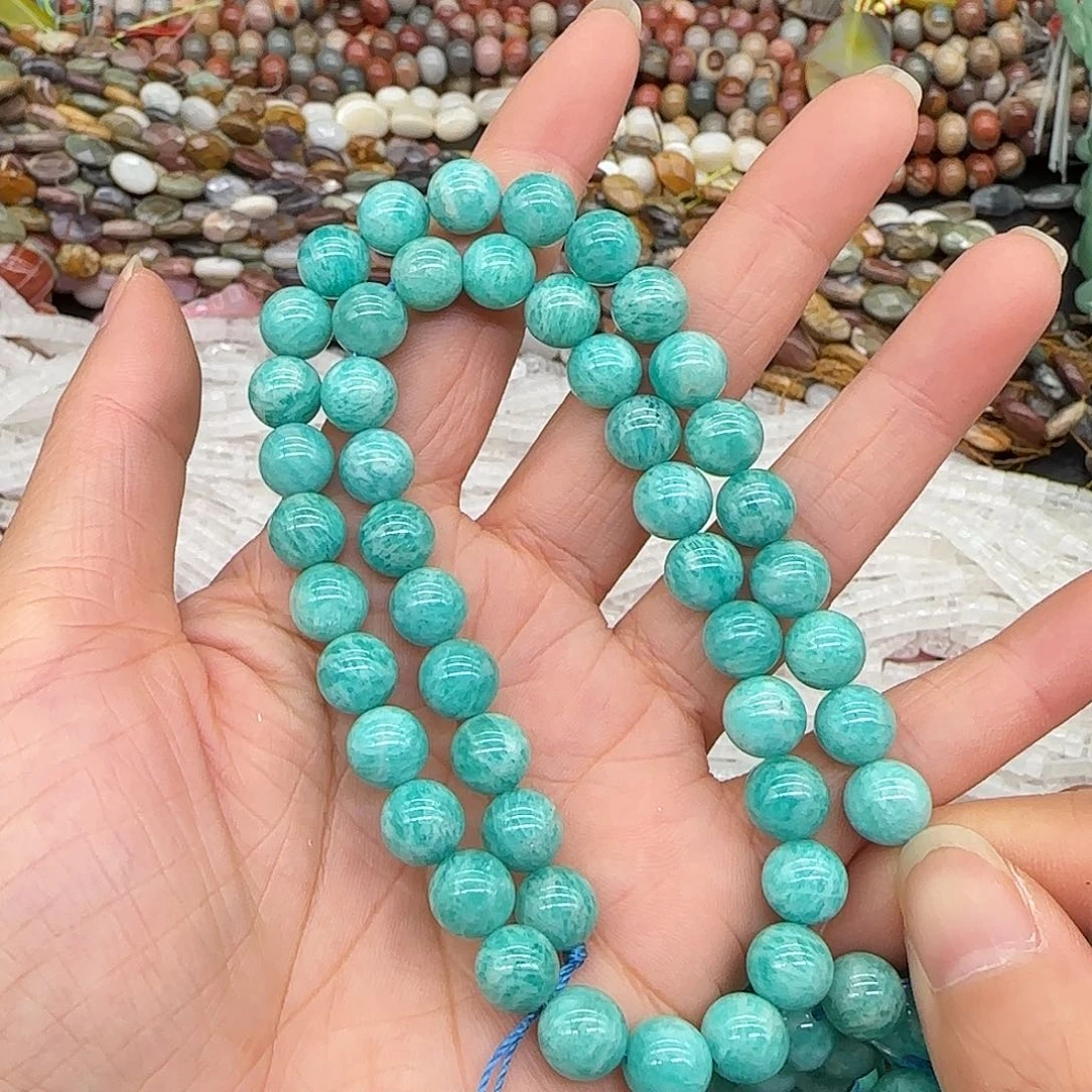 玛瑙/玉髓合金珠宝半成品天河石8mm一条