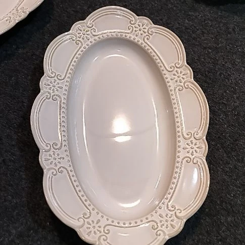 瓷片微瑕洛克椭圆大盘两个一组