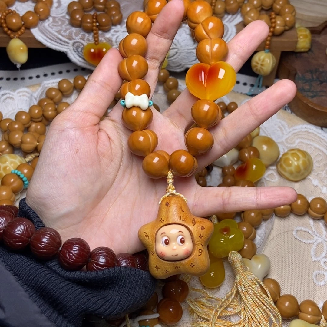 猴头核桃吊坠屁桃玻璃底卡16