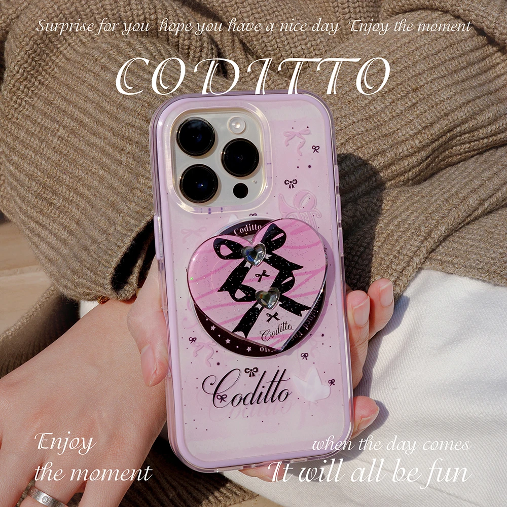 coditto芋泥粉蝶磁吸二合一手机壳适用苹果16 15 14promax少女心
