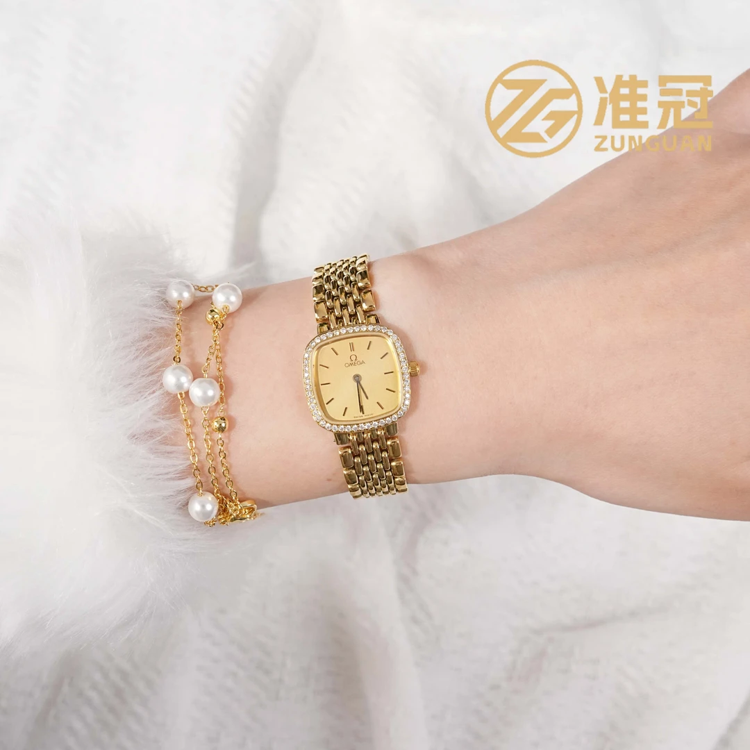 95新 Omega/欧米茄 18mm石英YL3781碟飞系列瑞士名表杏1