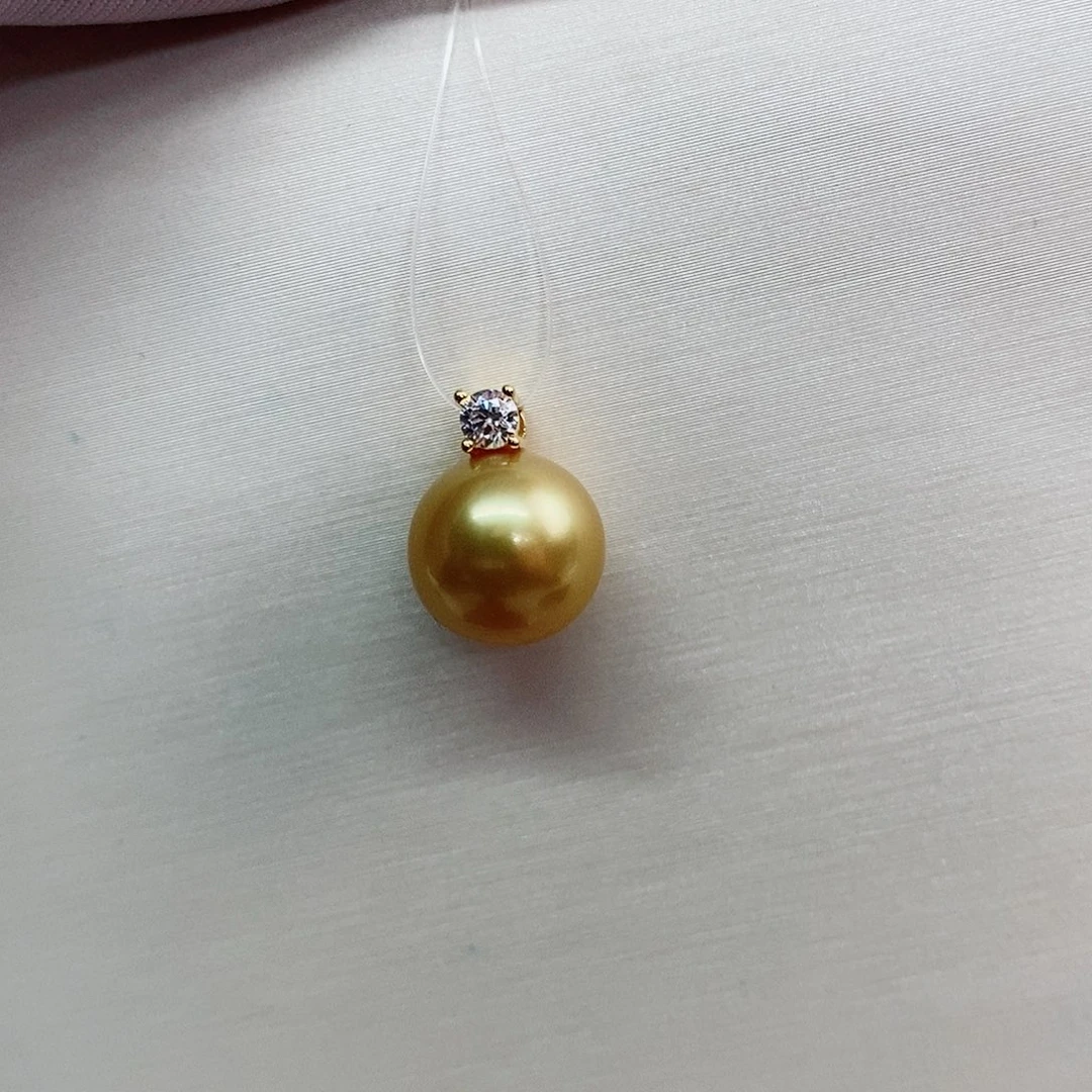 吊坠(不含链)银S925镶嵌海水珍珠10-11