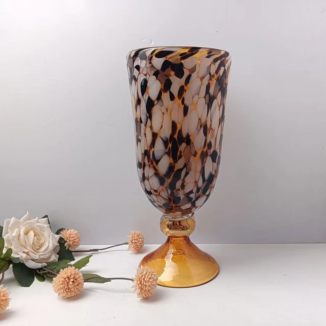 W774 法式中古风琉璃花瓶高级感轻奢客厅餐桌插花水培家居装