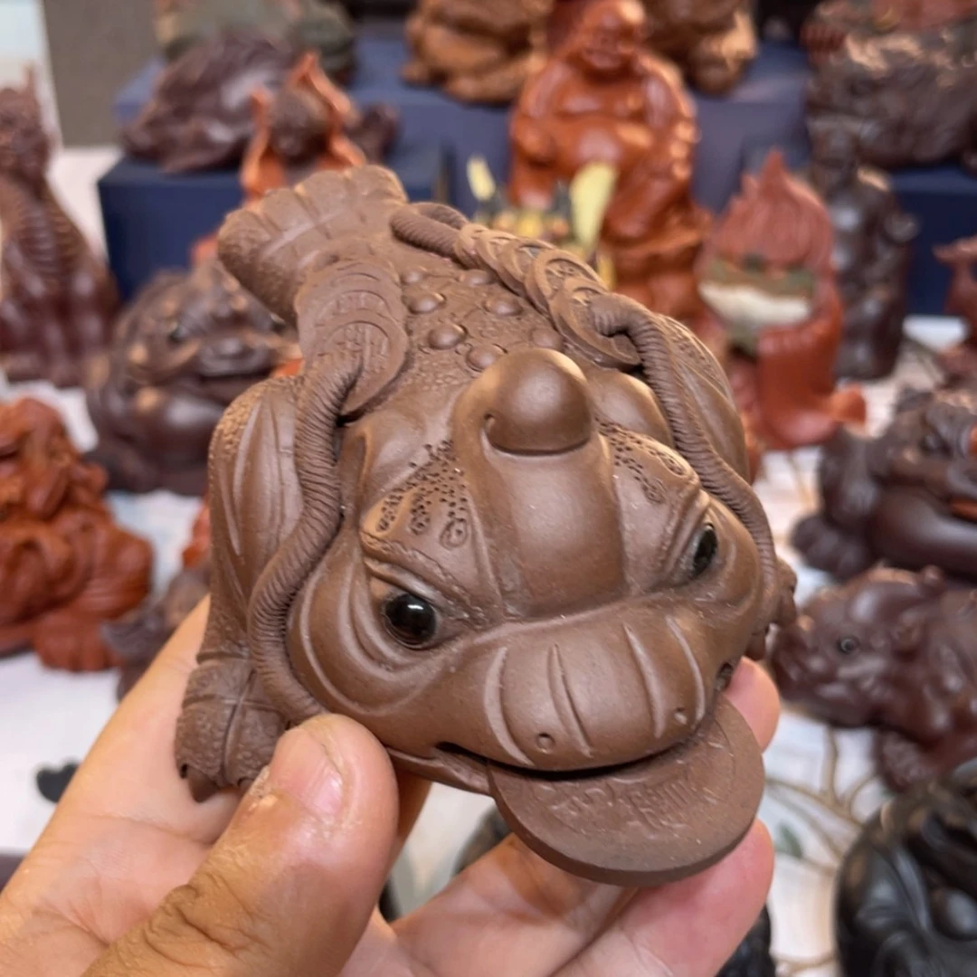 【闪购商品】紫砂茶宠八****。紫泥小蟾微瑕