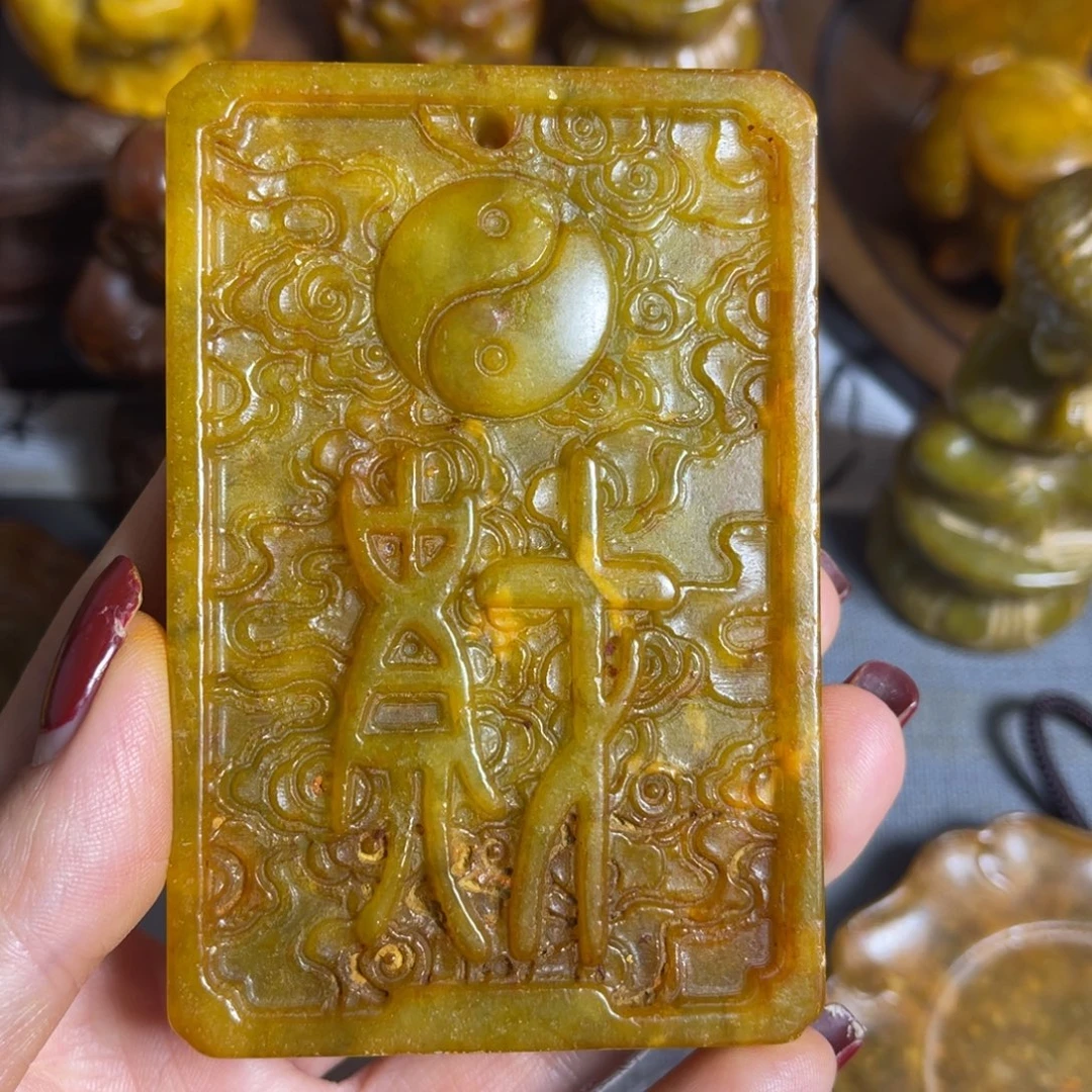 蛇纹石玉合金颈饰