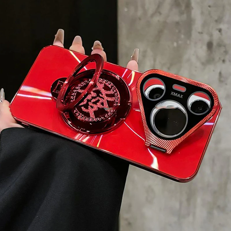 新年款金属镜头双支架CD纹镭射适用华为pura70/Pro+/ultra手机壳