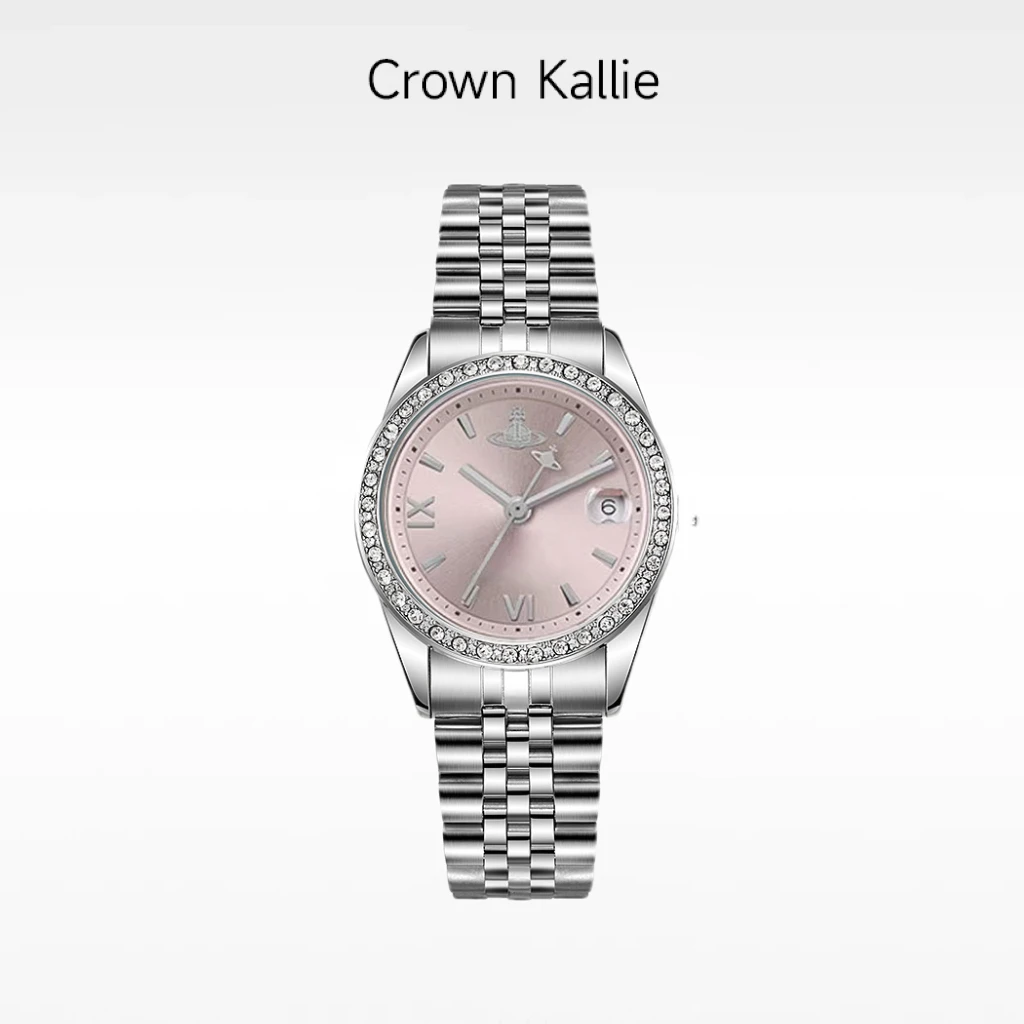 Crown Kallie-西太后联名同款土星元素碎冰粉女士时尚腕表ck8137