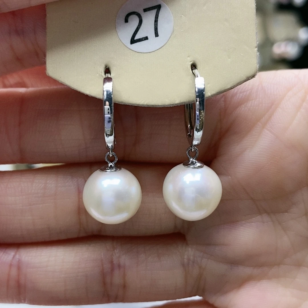 淡水珍珠耳饰银S925镶嵌