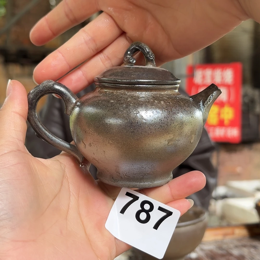 坭兴陶纯柴烧原矿泥料纯手工壶180毫升