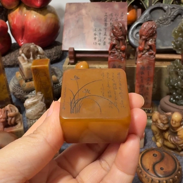 脩***竹石材手工艺品摆件