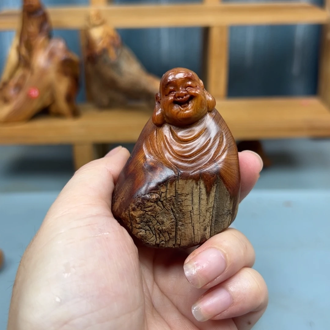 周***木崖柏木摆件手把件