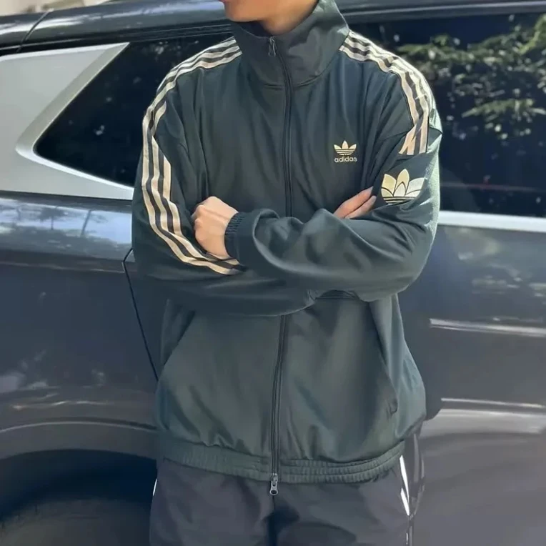 #阿迪达斯男女经典复古三叶草运动休闲立领夹克外套JL8398 JL8400