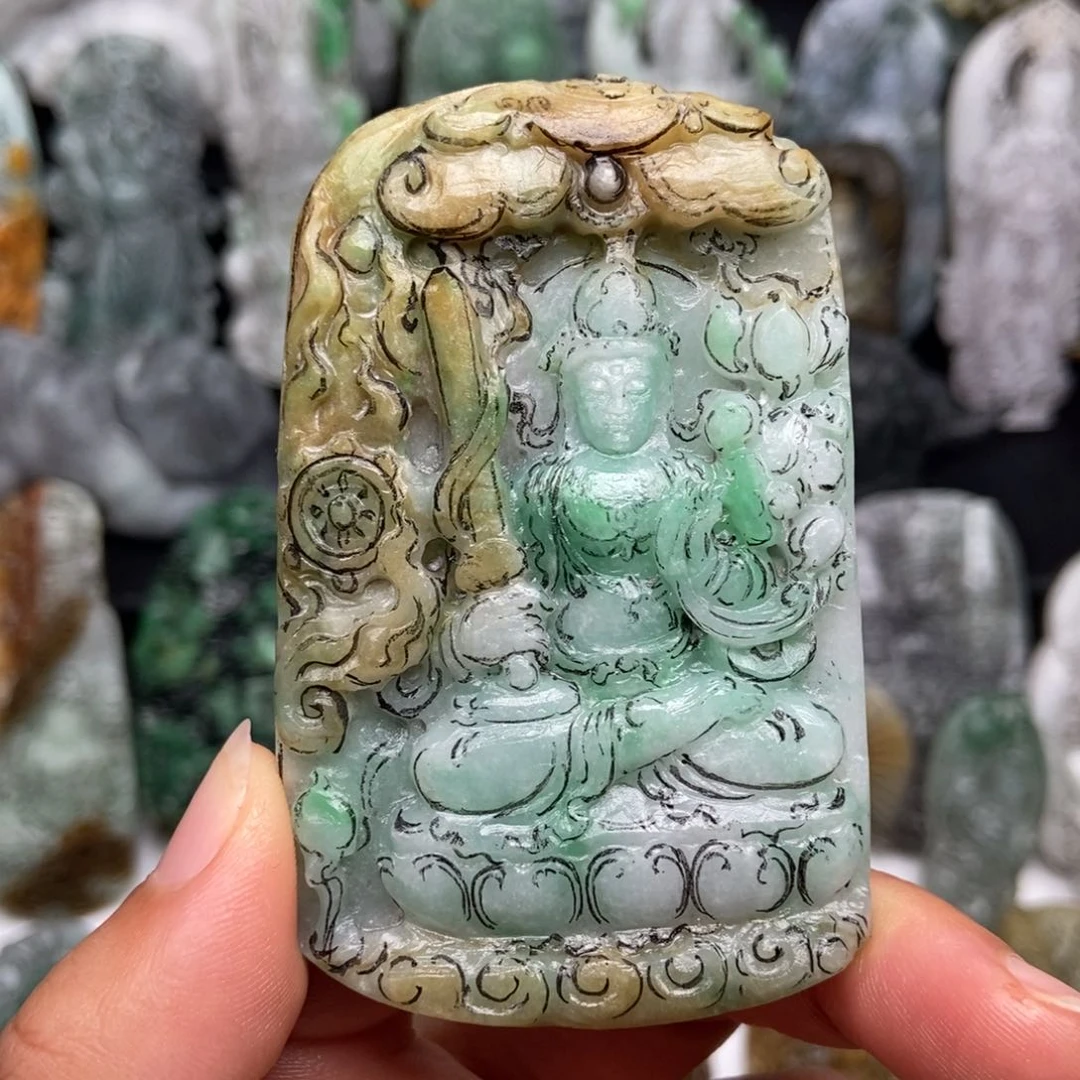 梦***朝定制翡翠未镶嵌天然缅甸翡翠A货毛货抛光定制