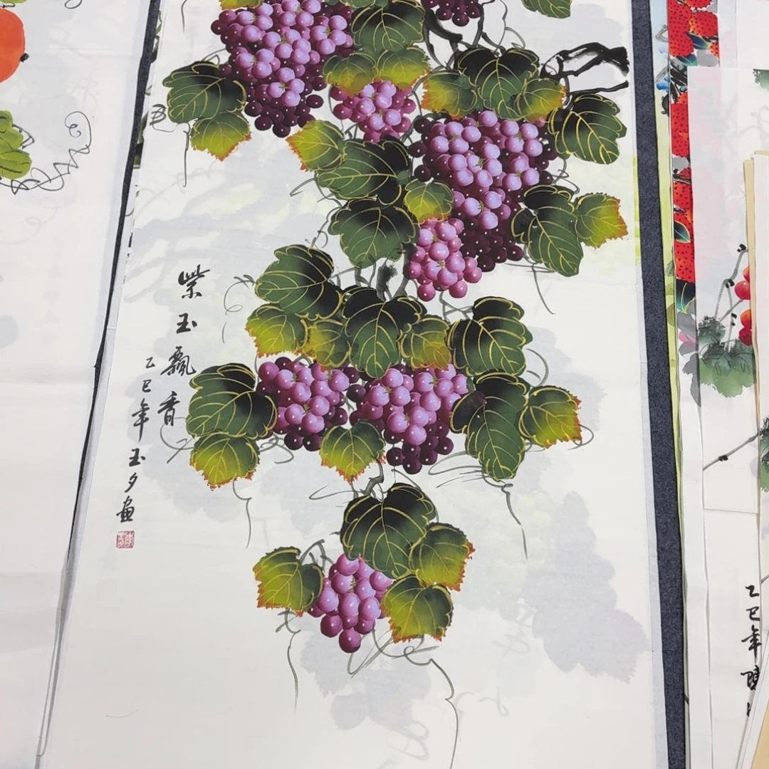 国画140×70手绘画画画