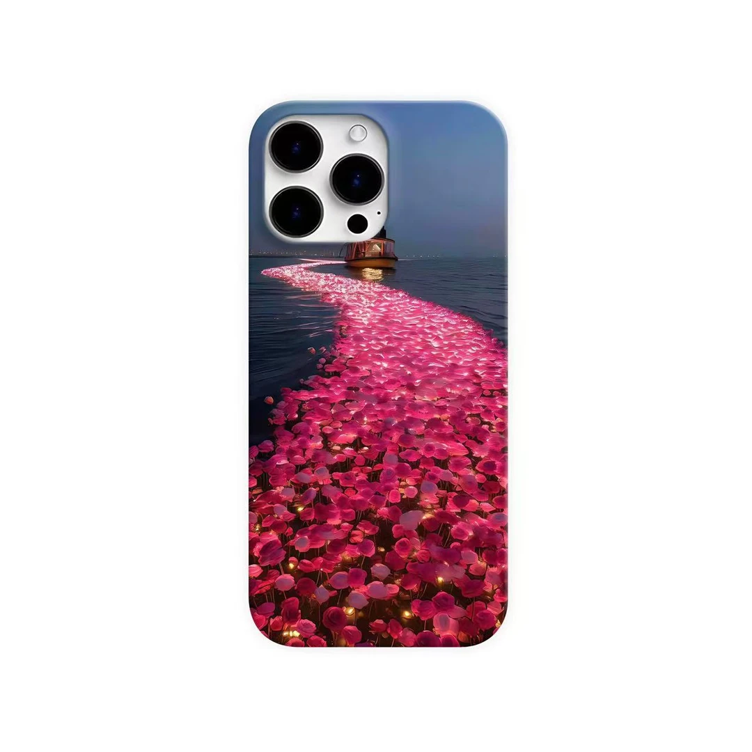 粉色花海手机壳小众简约ins14苹果iphone16pro15pro13/12多巴胺