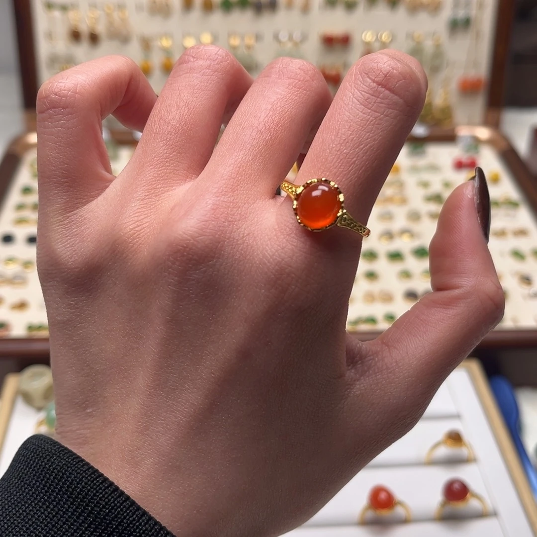 和田玉银S925镀金镶嵌耳坠