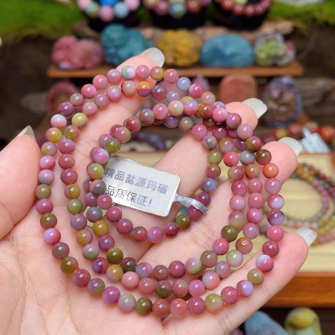 玛瑙/玉髓未镶嵌珠宝半成品伟*盐源玛瑙幻彩多圈