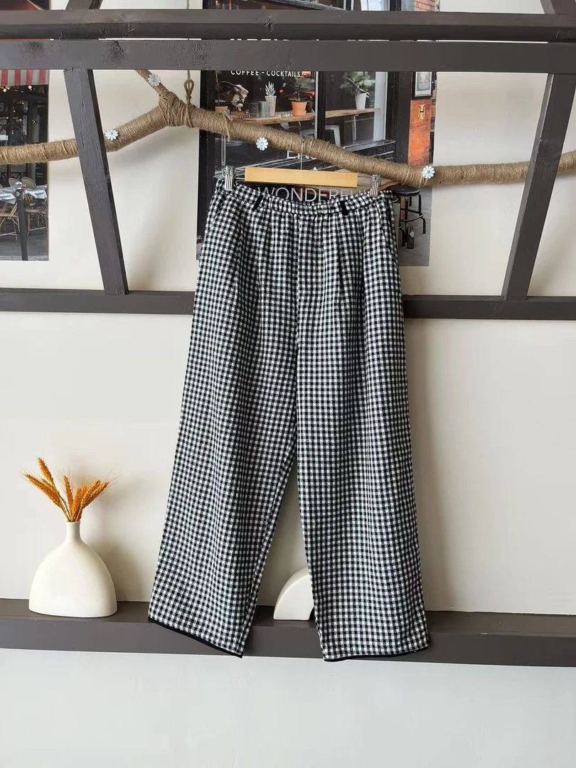 G26-173经典韩时尚休闲百搭款格子休闲裤