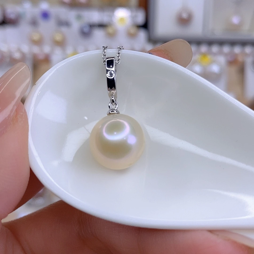 淡水珍珠银S925镶嵌颈饰