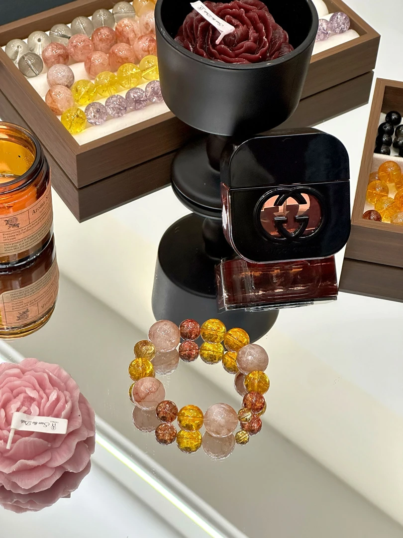 叁木【小熊软糖】焦糖吸米17mm原创黄水大咪数DIY天然串珠手作