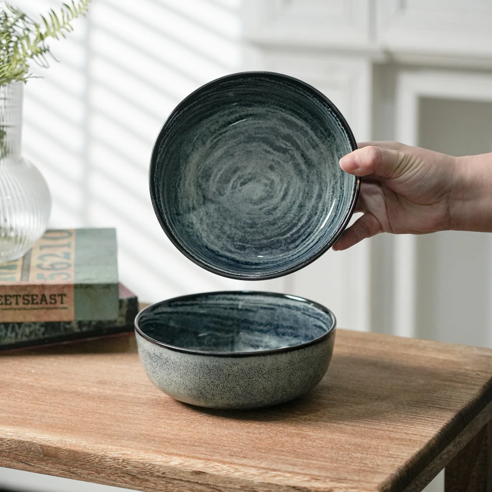 【瑕疵】釉下彩陶瓷碗沙拉面碗家用拉面碗高级感汤面碗WM