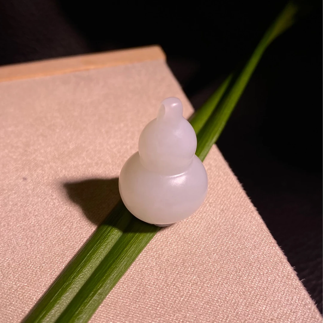 和田玉羊脂白玉葫芦（福禄）气质时尚百搭精致简约精美轻奢
