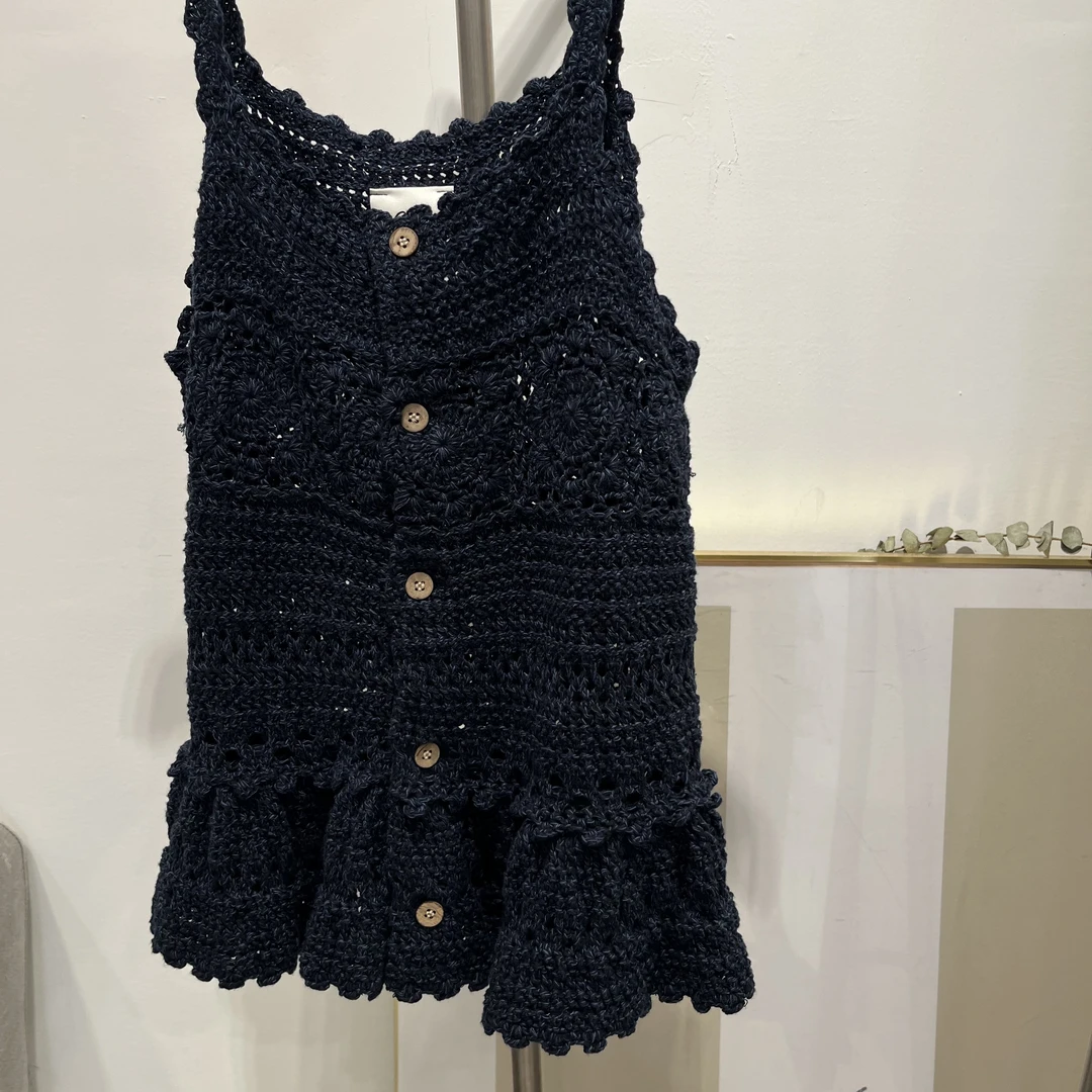 【九个香蕉】蓝色吊带背心