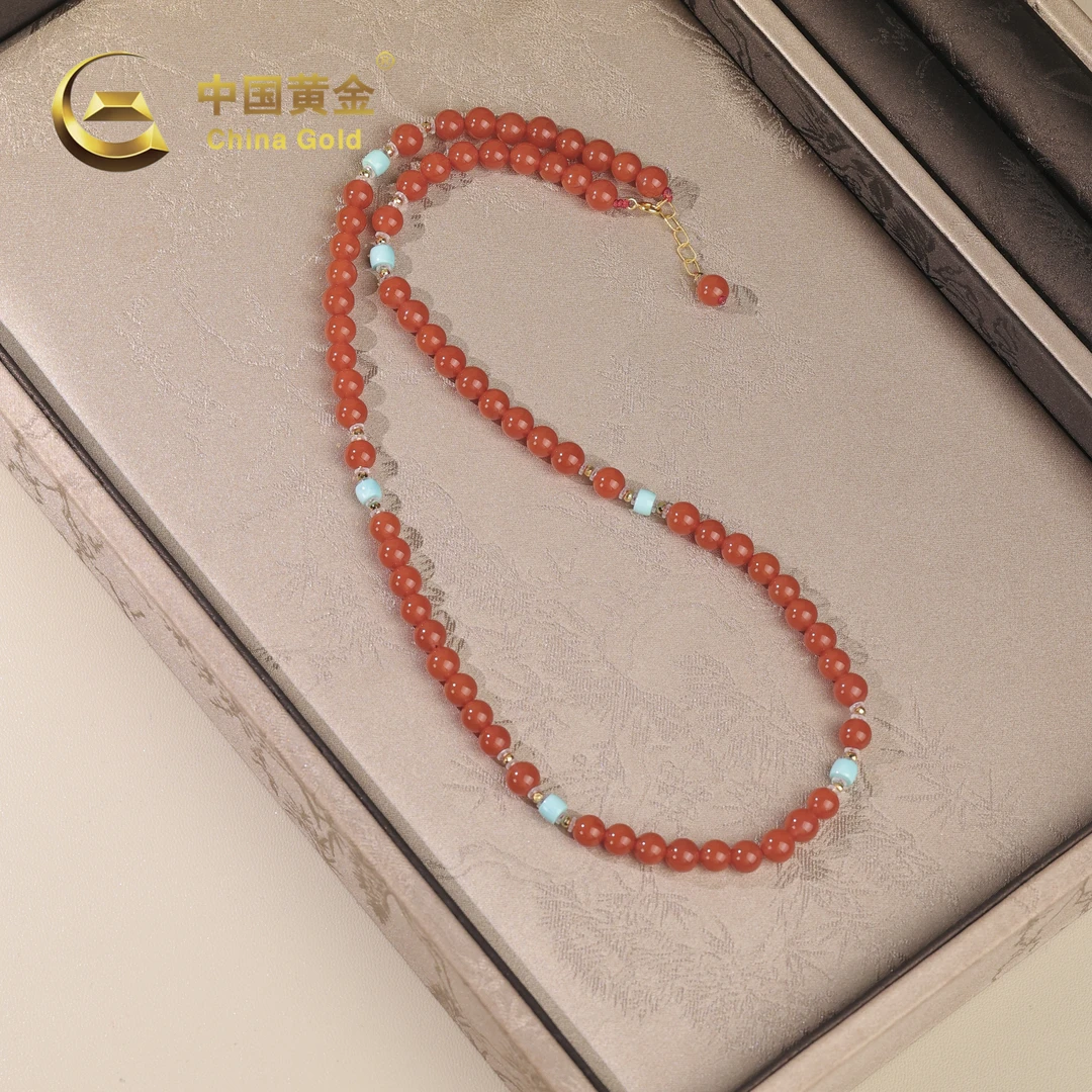 【中国黄金】颂夏 | 南红*项链*18k金镶嵌-X3385-Y