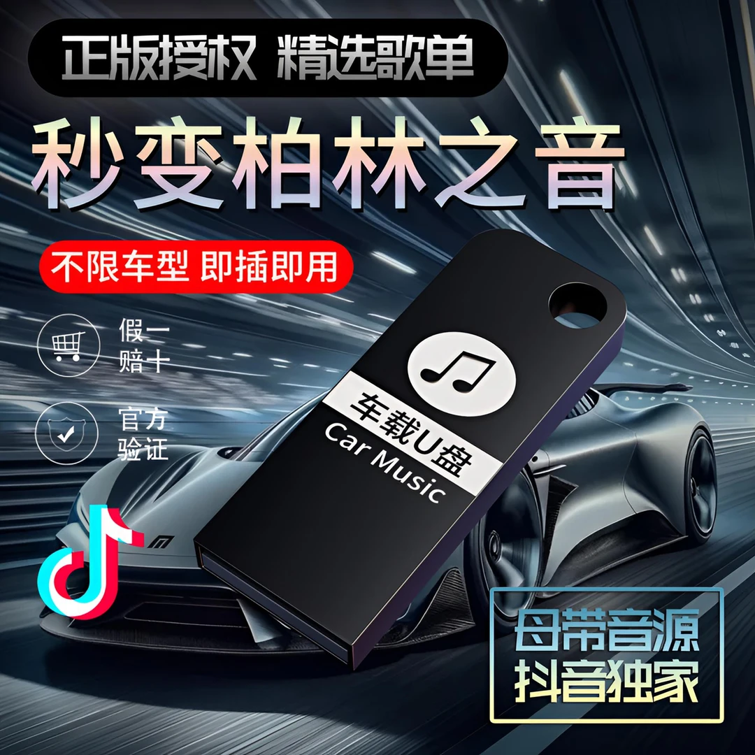 正版车载音乐U盘1500首热歌流行DJ经典全新升级黑胶柏林 唱片灌录