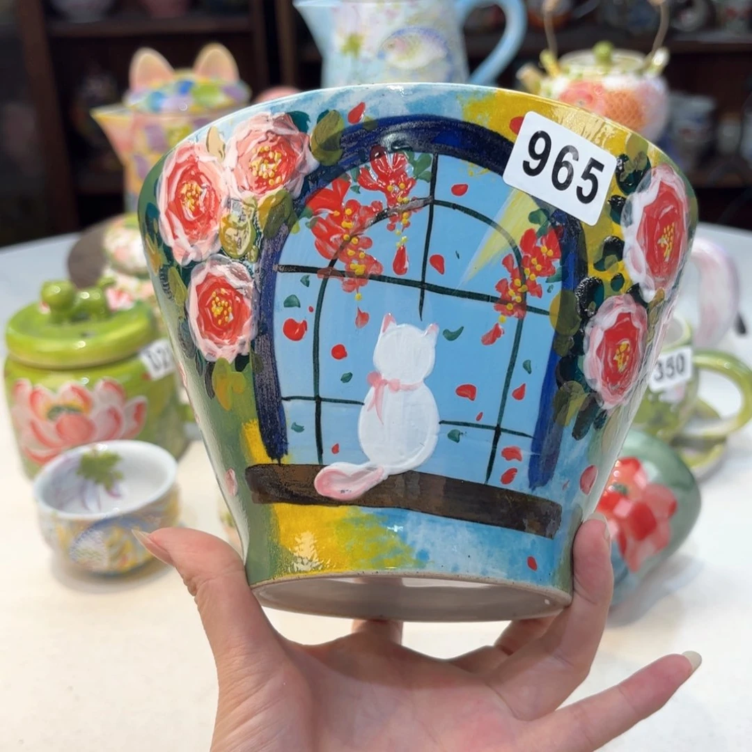 景德镇手绘高温釉下彩陶瓷茶具