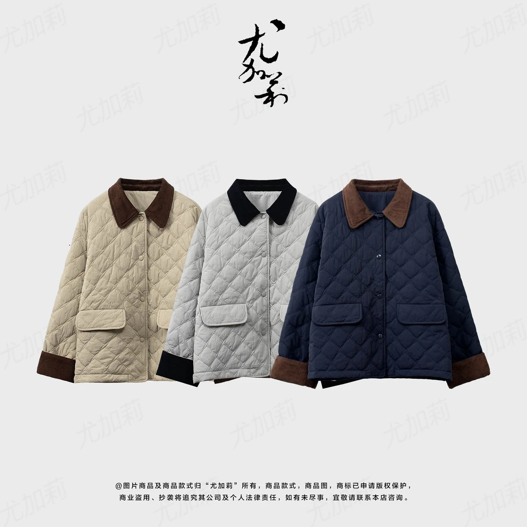 加莉精选【小猫女孩】彰显低调的撞色棉服-均码