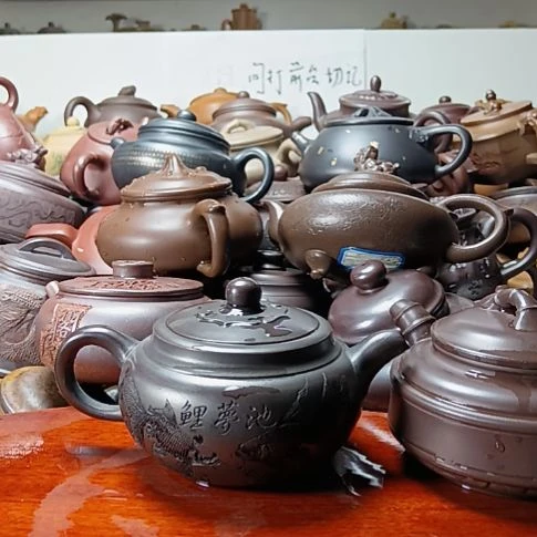 茶壶紫砂宜兴原矿古墨泥柴烧手工350CC宗紫砂