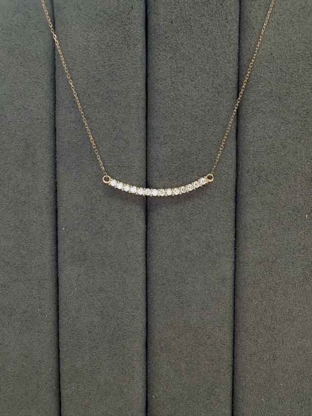 微笑项链 18K金天然钻石项链A18084616