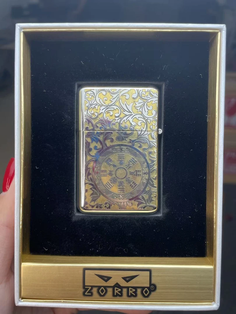 【佐罗三代】888双面唐草山鬼花钱煤油打火机（原版礼盒 不配煤油）z