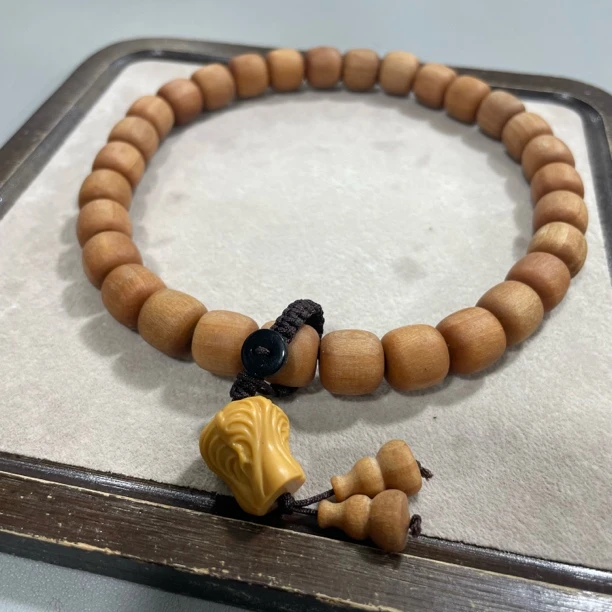 A210老山檀香桶珠卡1.2双圈手串